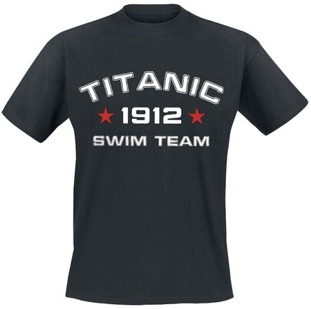 T-Shirt Manches courtes Fun de Slogans - Titanic Swim Team - S à 5XL - pour Homme - noir - Slogans