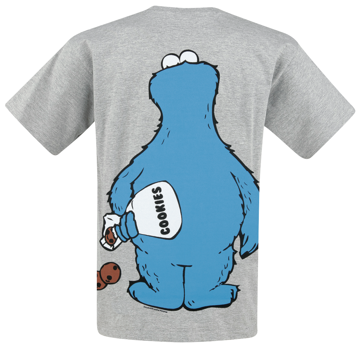 T-Shirt Manches courtes  de Sesame Street - Cookie Monster - Cookie Thief - S à 5XL - pour Homme - gris chiné - Sesame Street - View 2