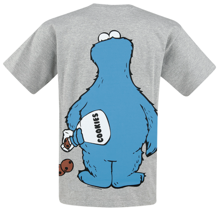 T-Shirt Manches courtes  de Sesame Street - Cookie Monster - Cookie Thief - S à 5XL - pour Homme - gris chiné - Sesame Street - View 2