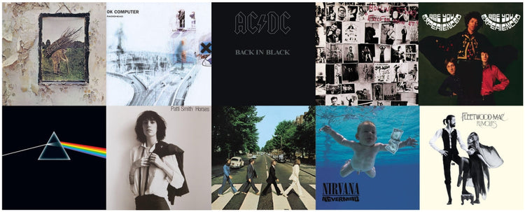 pochettes des 10 albums Rock incontournables en disque vinyle