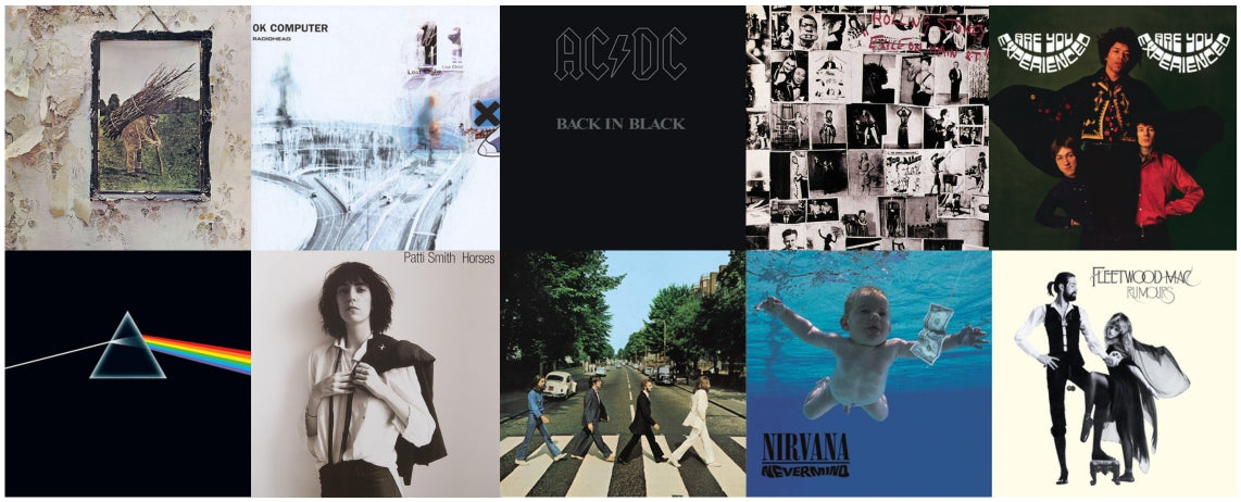 pochettes des 10 albums Rock incontournables en disque vinyle