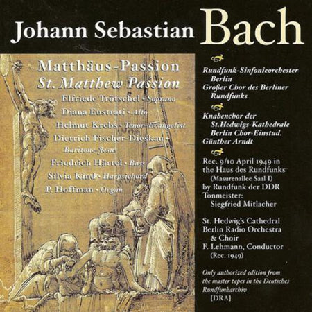Passion selon Saint Matthieu, 1729 - Front Cover