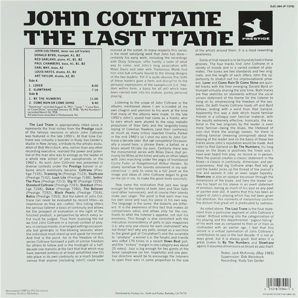 The Last Trane - Front Cover