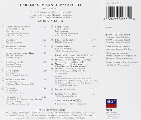 Les trois ténors en concert à Rome - Front Cover