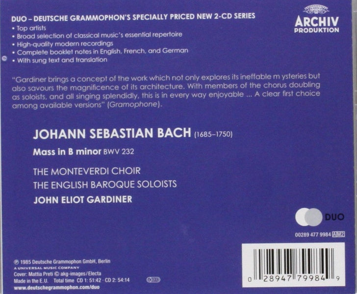 Mass in B minor - Front Cover