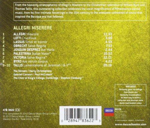 Miserere, lamentations de Jérémie et autres chefs-d'oeuvre de la Renaissance - Front Cover