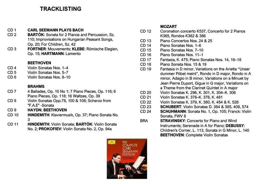 Carl Seemann: Complete Deutsche Grammophon Recordings - Front Cover