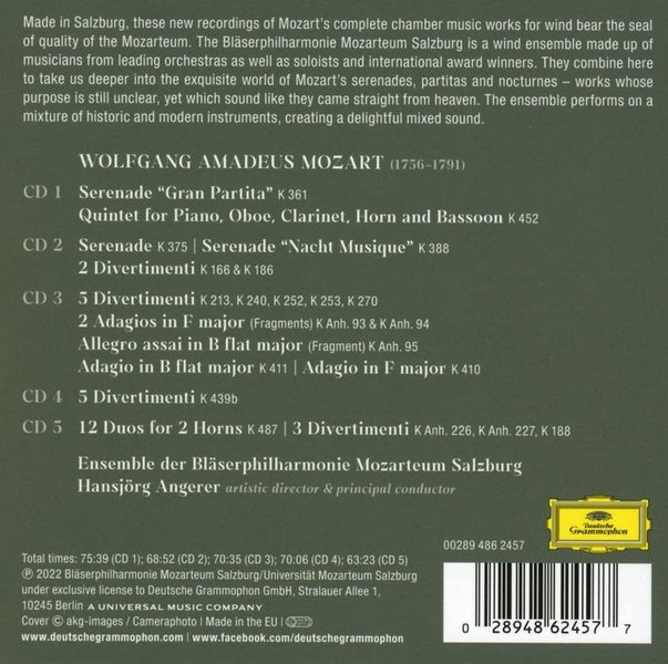 Mozart: Complete Wind Music - Front Cover