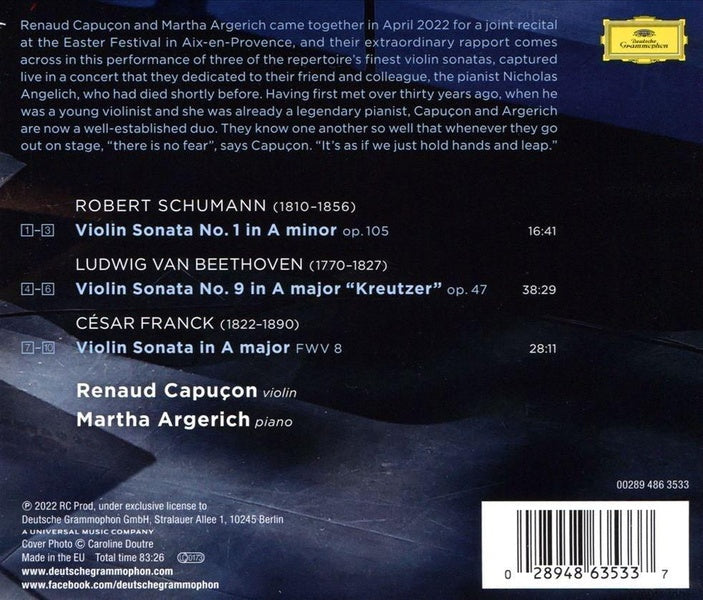Beethoven, Schumann, Franck - Front Cover
