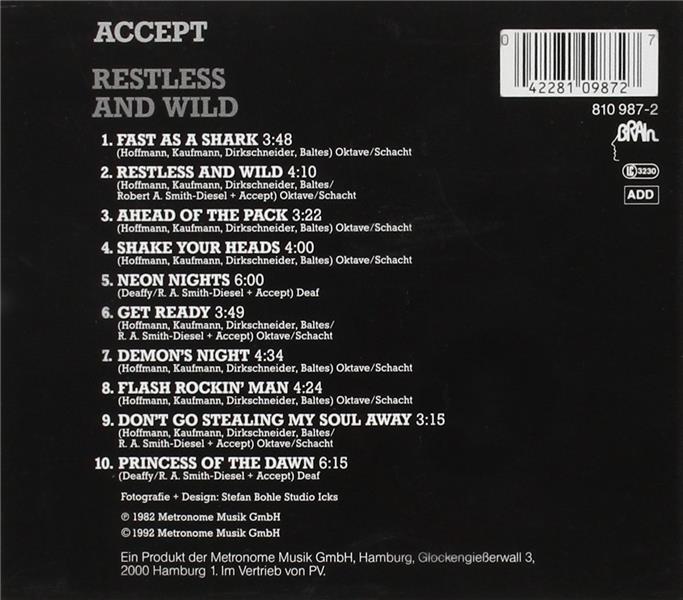 Restless and wild - Front Cover