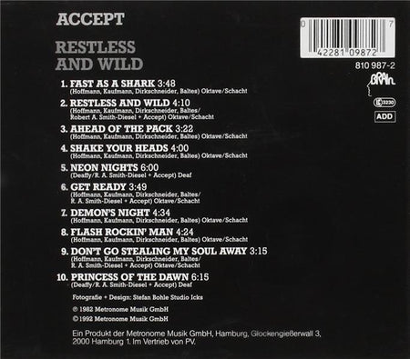 Restless and wild - Front Cover