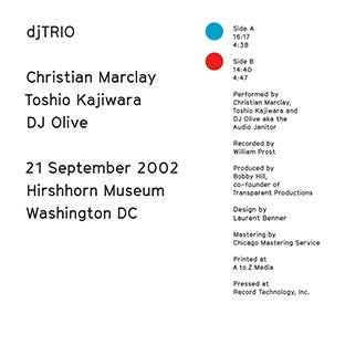 21 September 2002 Hirshhorn Museum, Washington DC - Front Cover