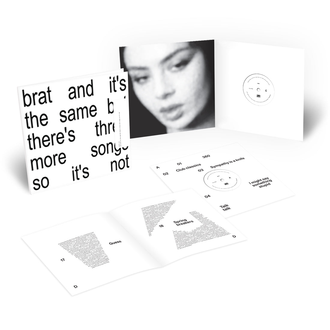 BRAT AND IT'S THE SAME BUT THERE'S THREE MORE SONGS SO IT'S NOT (LP BLANC) - Back Cover