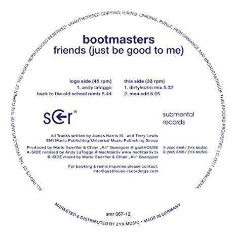 Friends (Just Be Good To Me) - Front Cover