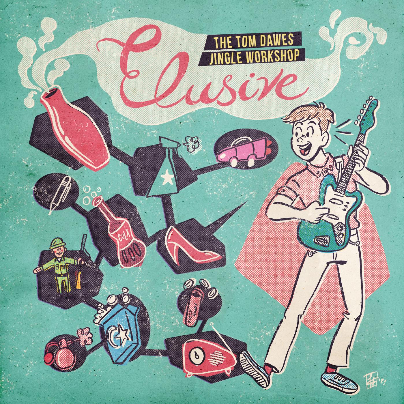 ELUSIVE/THE TOM DAWES JINGLE WORKSHOP/VINYLE BLANC TRANSPARENT - Front Cover
