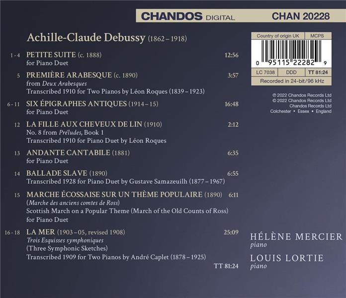 Debussy Piano Duets - Front Cover