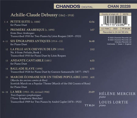 Debussy Piano Duets - Front Cover