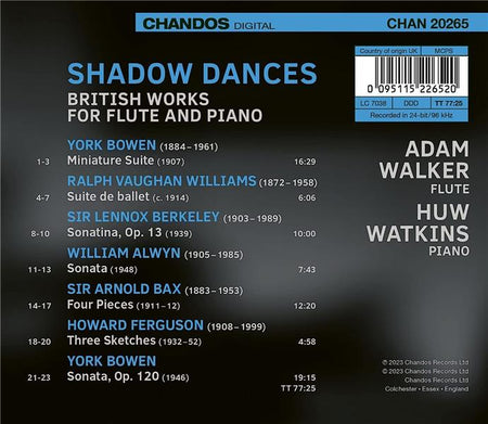 Shadow Dances - British Works for Flute - Front Cover