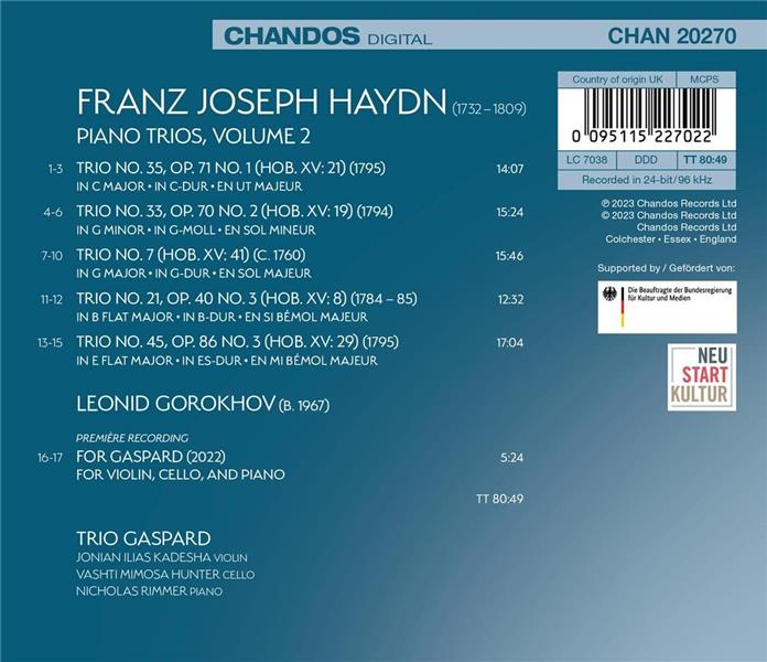Haydn: Complete Piano Trios, Vol. 2 - Front Cover