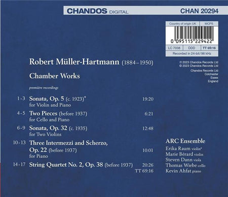 Robert Müller-Hartmann: Chamber Works - Front Cover