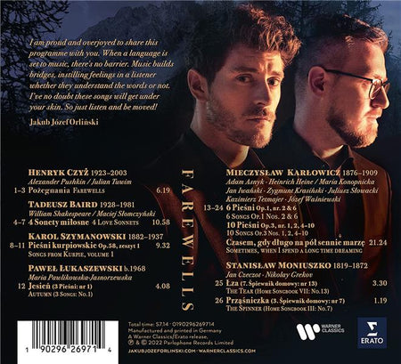 Farewells (Polish Songs) - Front Cover