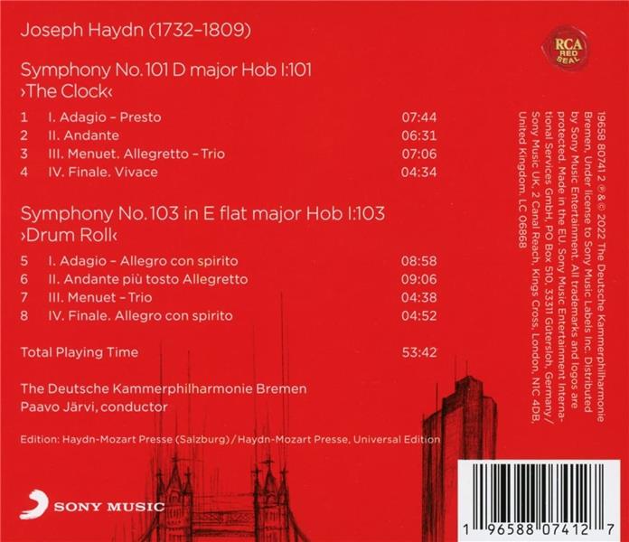Haydn: London Symphonies Vol.1 Symphonies no. 101 & no. 103 - Front Cover