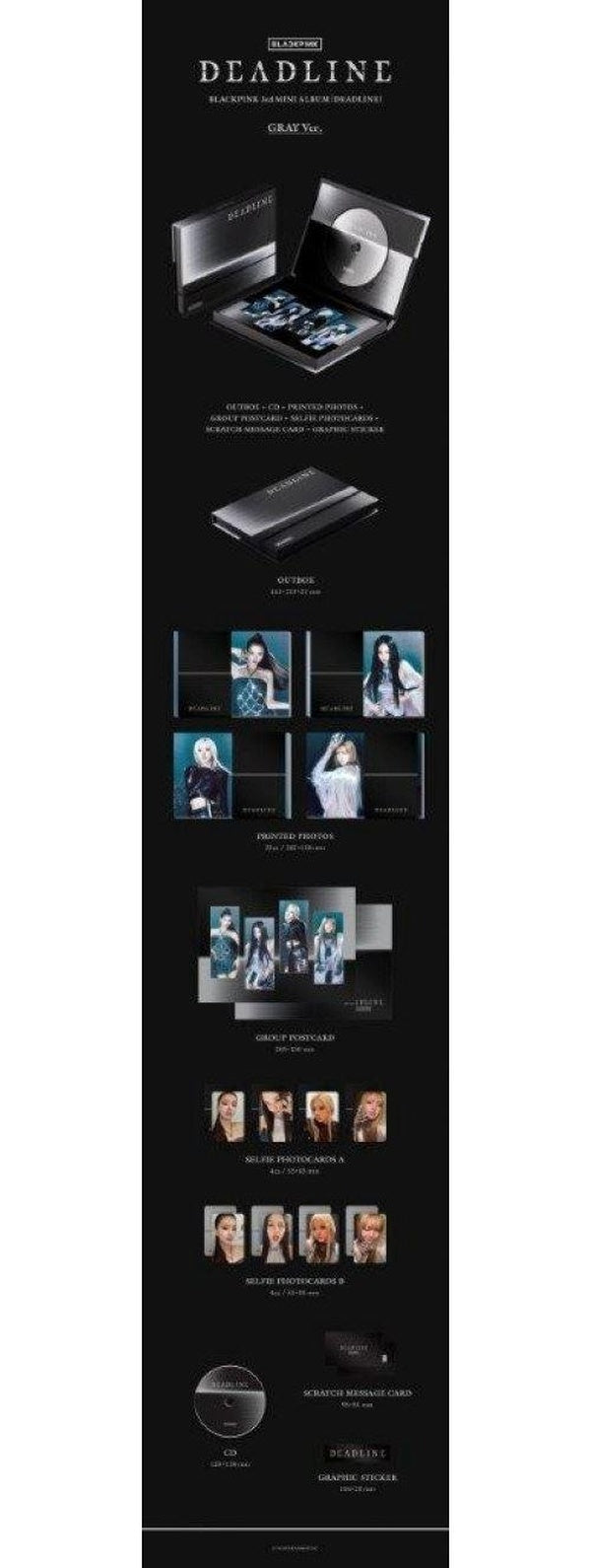 BLACKPINK 3rd Mini Album [DEADLINE] Silver GRAY Version - Front Cover