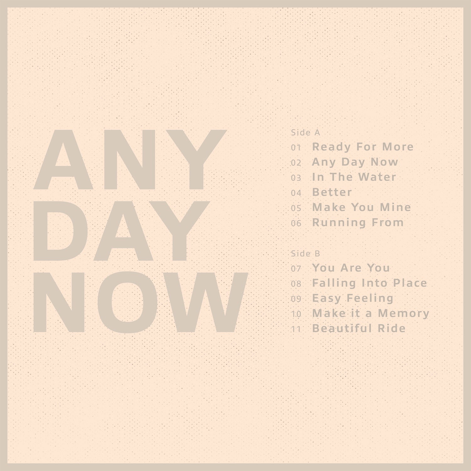 ANY DAY NOW/VINYLE CRISTAL CLAIR AUDIOPHILE 180GR/LIVRET 4 PAGES/POCHETTE GATEFOLD - Front Cover