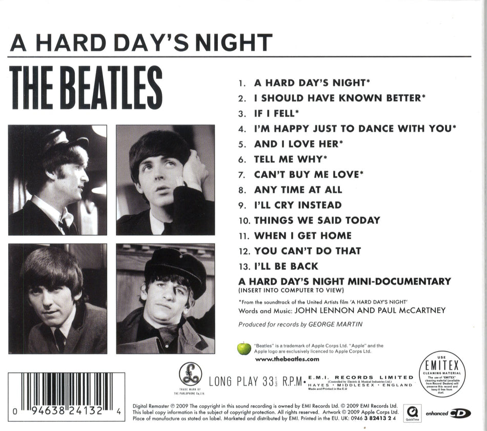 A Hard Day’s Night - Back Cover