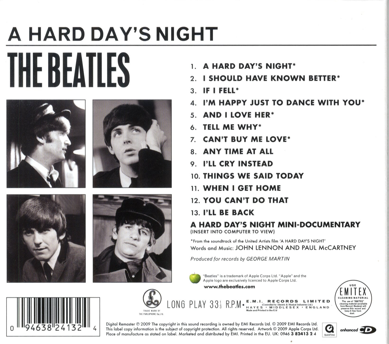 A Hard Day’s Night - Back Cover