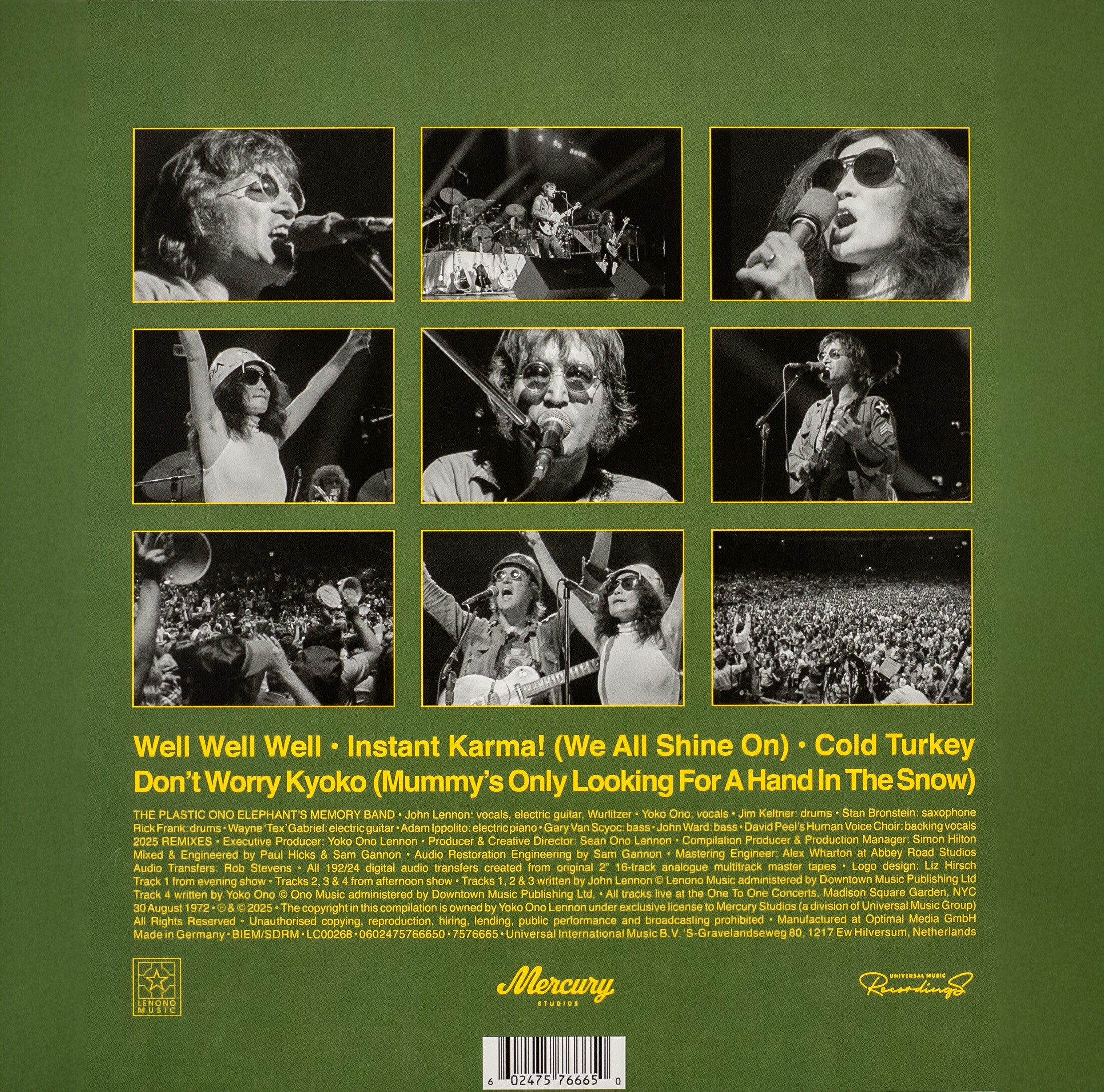 Power To The People - Live at the One To One Concert, New York City, 1972 - Back Cover