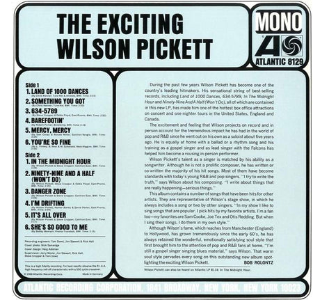THE EXCITING WILSON PICKETT (ATLANTIC 75) - Front Cover