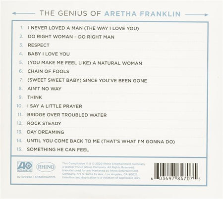 The genius of Aretha Franklin - Front Cover