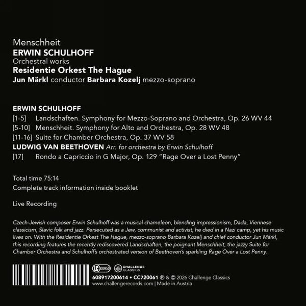 Menschheit - Orchestral Works - Front Cover