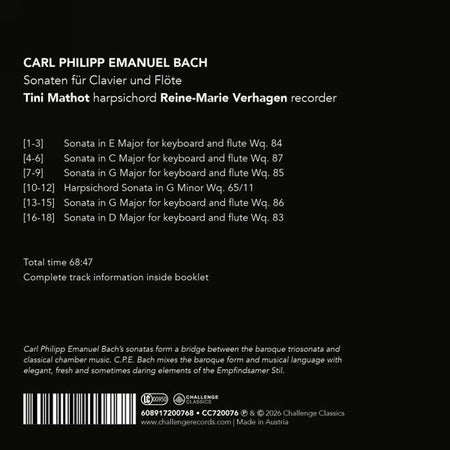 Sonaten Fur Clavier Und Flote - Front Cover