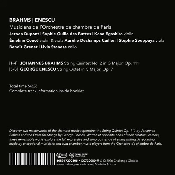 Brahms / Enescu - Front Cover
