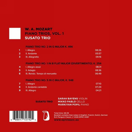 Mozart : Trios pour piano, Volume 1 - Front Cover