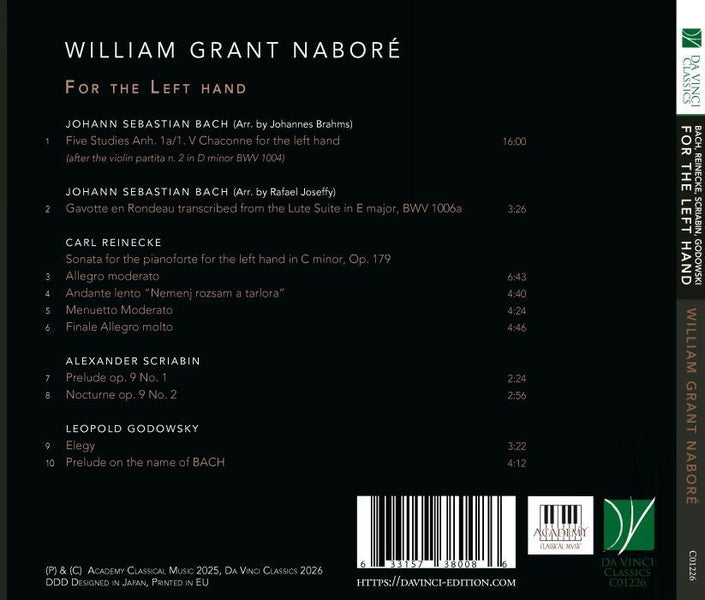 Pièces pour piano pour la main gauche - Front Cover