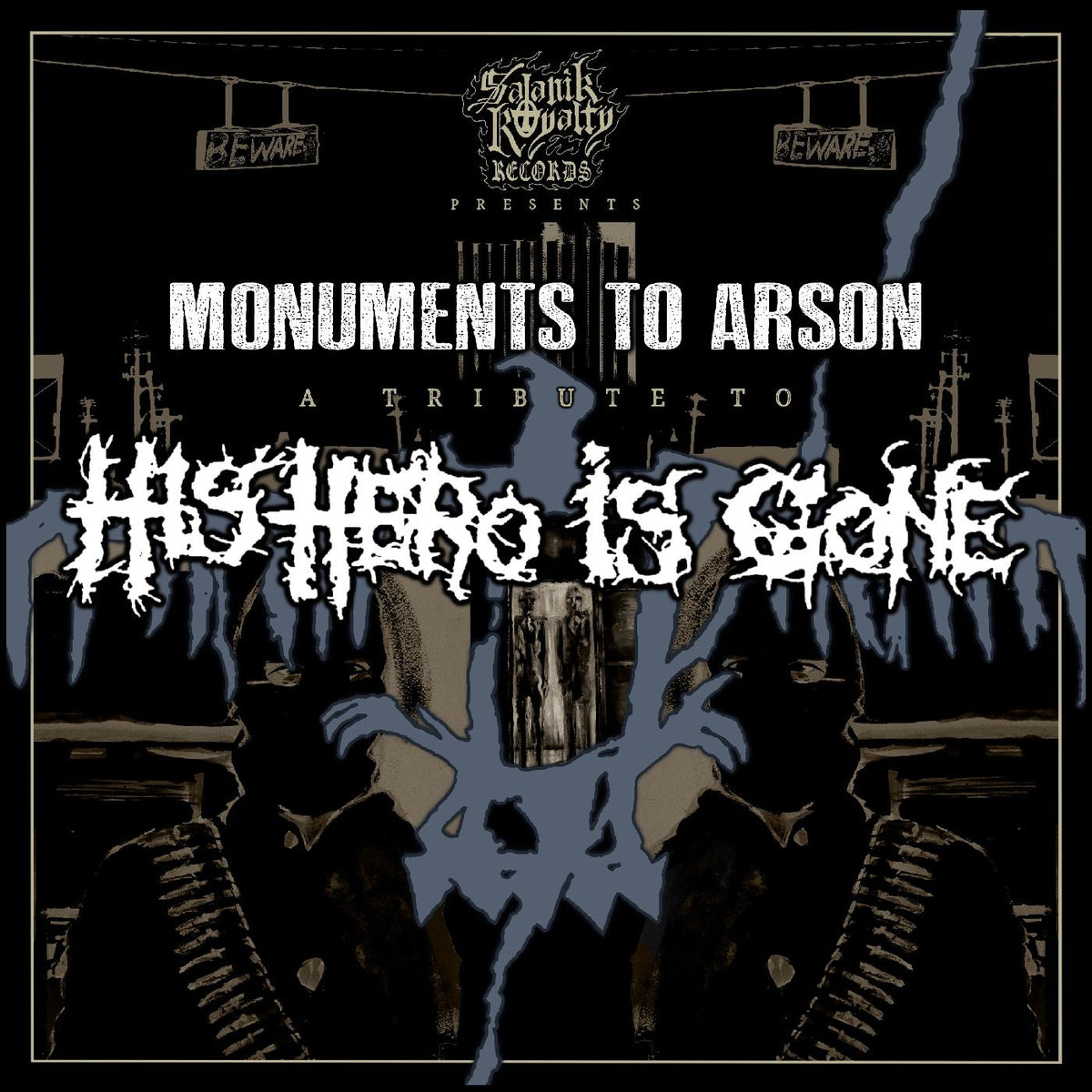 MONUMENTS TO ARSON/A TRIBUTE TO HIS HERO IS GONE/VINYLE NOIR ET BLANC - Front Cover