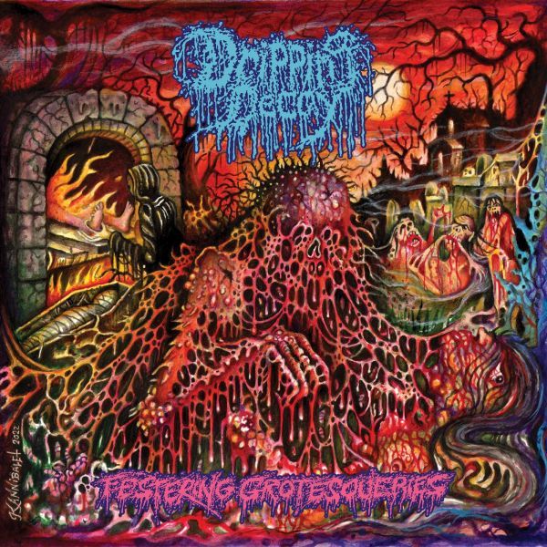 FESTERING GROTESQUERIES/VINYLE VIOLET AVEC ECLABOUSSURES NOIRES ET ROUGES - Front Cover