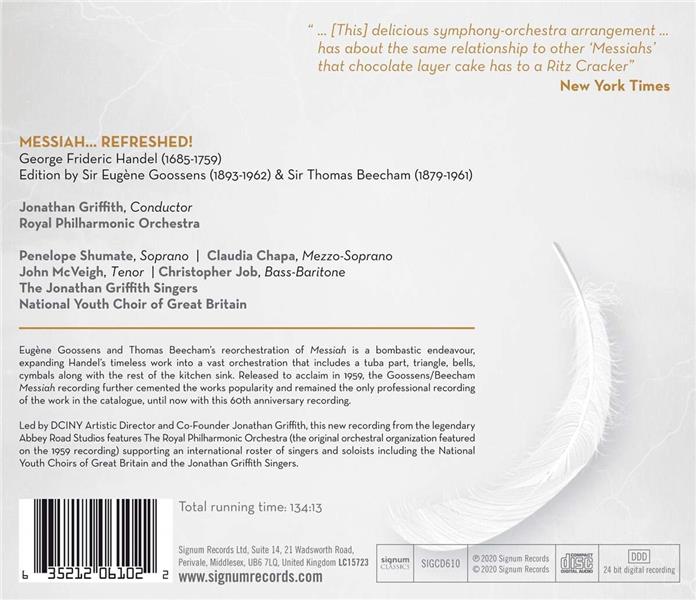 Haendel Messiah... Refreshed ! Edition Goossens et Beecham - Front Cover