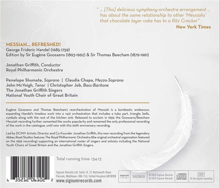 Haendel Messiah... Refreshed ! Edition Goossens et Beecham - Front Cover