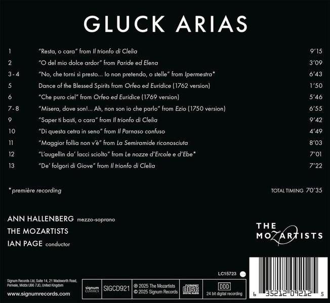 Gluck : Arias / Ann Hallenberg - Front Cover