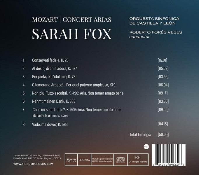 Mozart : Airs de Concert - Sarah Fox - Front Cover