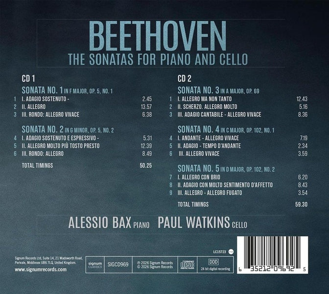 Beethoven : Sonates pour violoncelle et piano - Front Cover