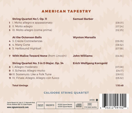 American Tapestry / Quatuor Calidore - Front Cover