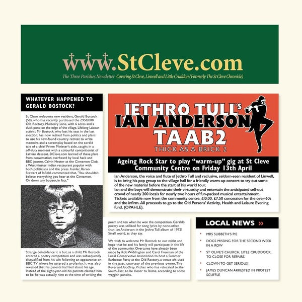 THICK AS A BRICK 2 - Front Cover