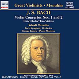 Concerto pour violon N°1 - Concerto pour deux violons - Andante de la Sonate pour violon N°2 - Front Cover