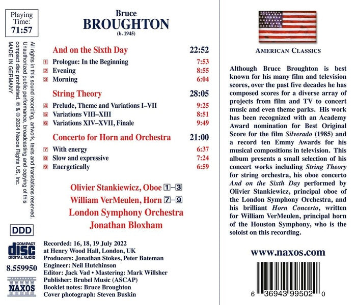 And On The Sixth Day - String Theory - Concerto Pour Cor Et Orchestre - Front Cover