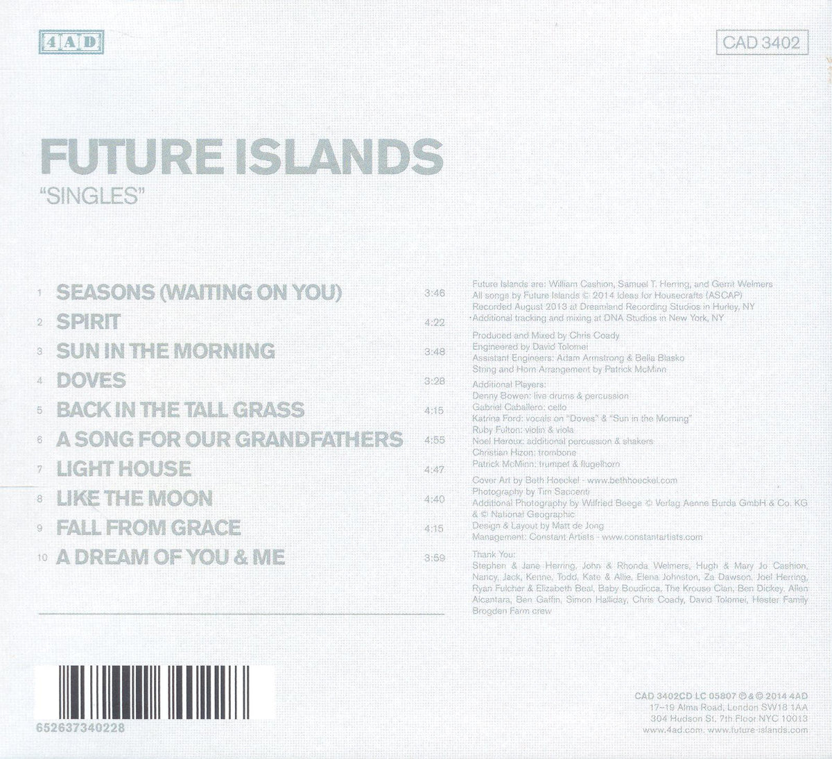 SINGLES - Back Cover
